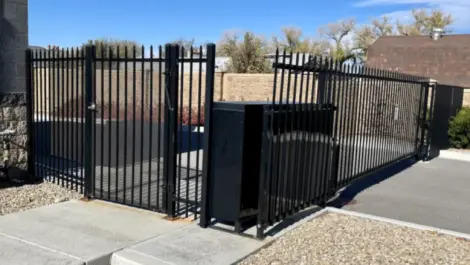 Main gate control box at the Towne Storage Redwood Storage Facility
