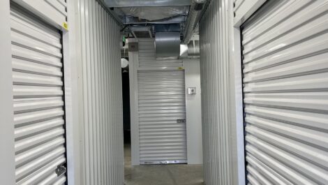 Indoor storage unit hallway at the Towne Storage Redwood Storage Facility