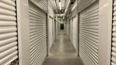 Indoor storage unit hallway at the Towne Storage Redwood Storage Facility