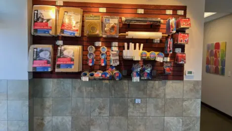 Wall of moving and packing supplies at Towne Storage Herriman