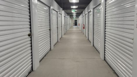 Indoor storage unit hallway at the Towne Storage Urban Edge Storage Facility