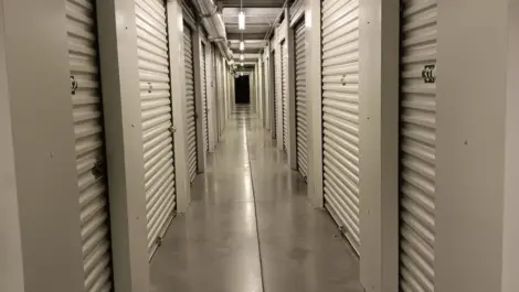 Interior storage unit hallway at the Towne Storage Saratoga Springs Storage Facility