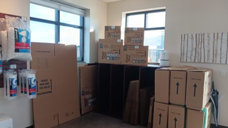 Boxes and storage supplies at the Towne Storage Riverton Storage Facility