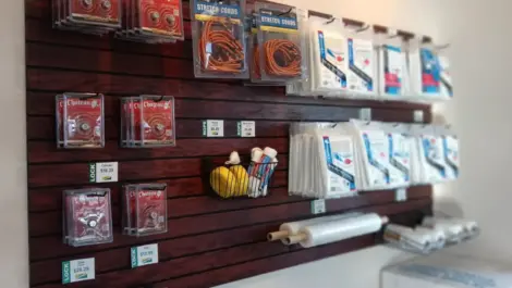Close up of storage supplies for sale at the Towne Storage Riverton Storage Facility