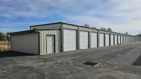 White doored outdoor storage units at the Towne Storage West Haven Storage Facility