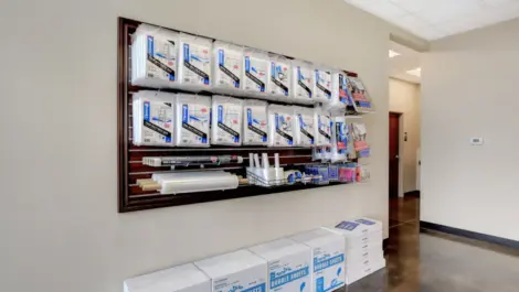 Wall of packing and moving supplies at Towne Storage Deer Springs