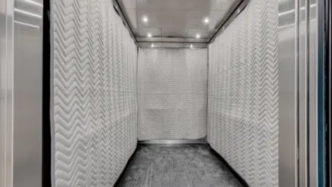 Padded elevator, open door Towne Storage MLK