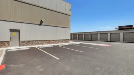 Inside the outdoor storage, parking lot at Towne Storage Cactus