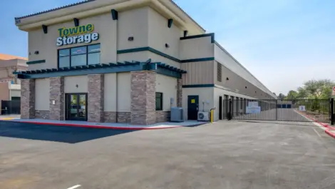 Gated entry and store front at Towne Storage Charleston