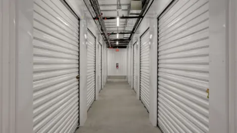 Hallway of storage units at Towne Storage Charleston