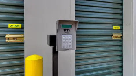 Keypad entry to storage facility at Towne Storage Charleston