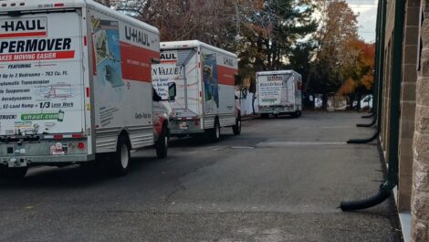 Uhaul trucks at the Towne Storage Union Park Storage Facility