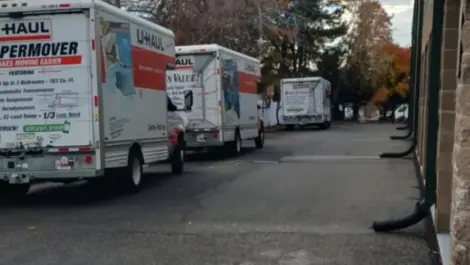 Uhaul trucks at the Towne Storage Union Park Storage Facility