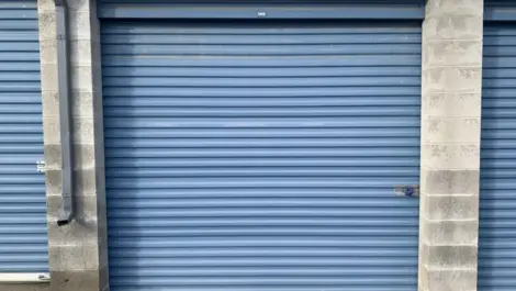 Blue outdoor storage unit at the Towne Storage West Valley Storage Facility