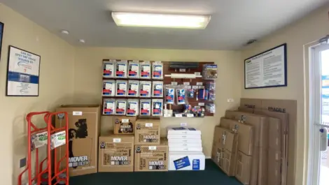 Office area of moving and packing supplies Towne Storage Woods Cross