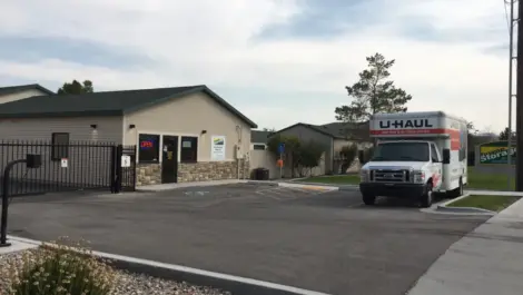 Uhaul truck and main office at a Towne Storage Facility