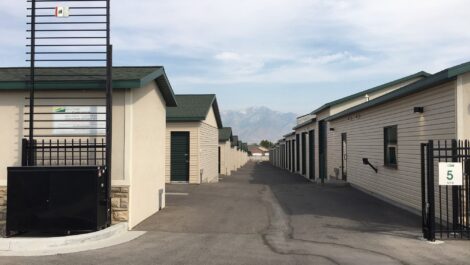 Main gate in the air at a Towne Storage Facility