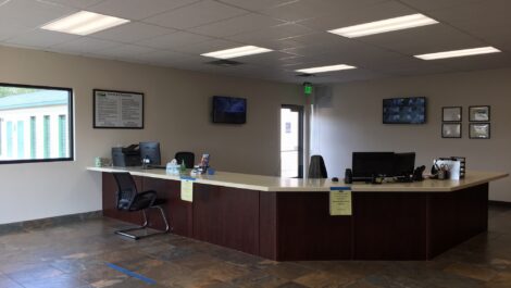 Main reception desk at a Towne Storage Facility