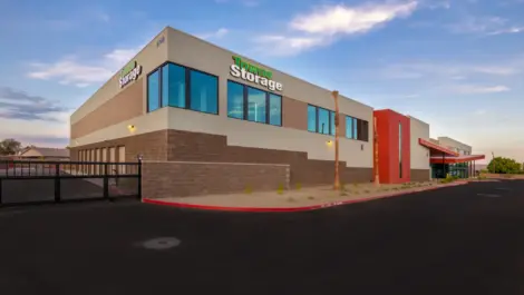 Towne Storage Broadway parking lot area and view of secure gate