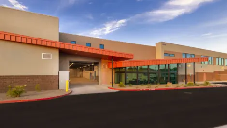 Towne Storage Broadway drive thru option for driving into drop off storage items at storage unit