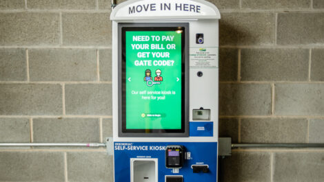 Bill payment kiosk at the Towne Storage State Street Storage Facility