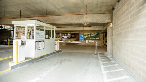 Parking garage entrance at the Towne Storage State Street Storage Facility