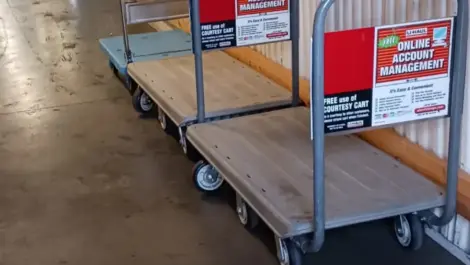 Loading dolleys at the Towne Storage Union Park Storage Facility