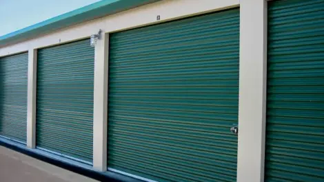 Close up of drive up storage Towne Storage South Cache